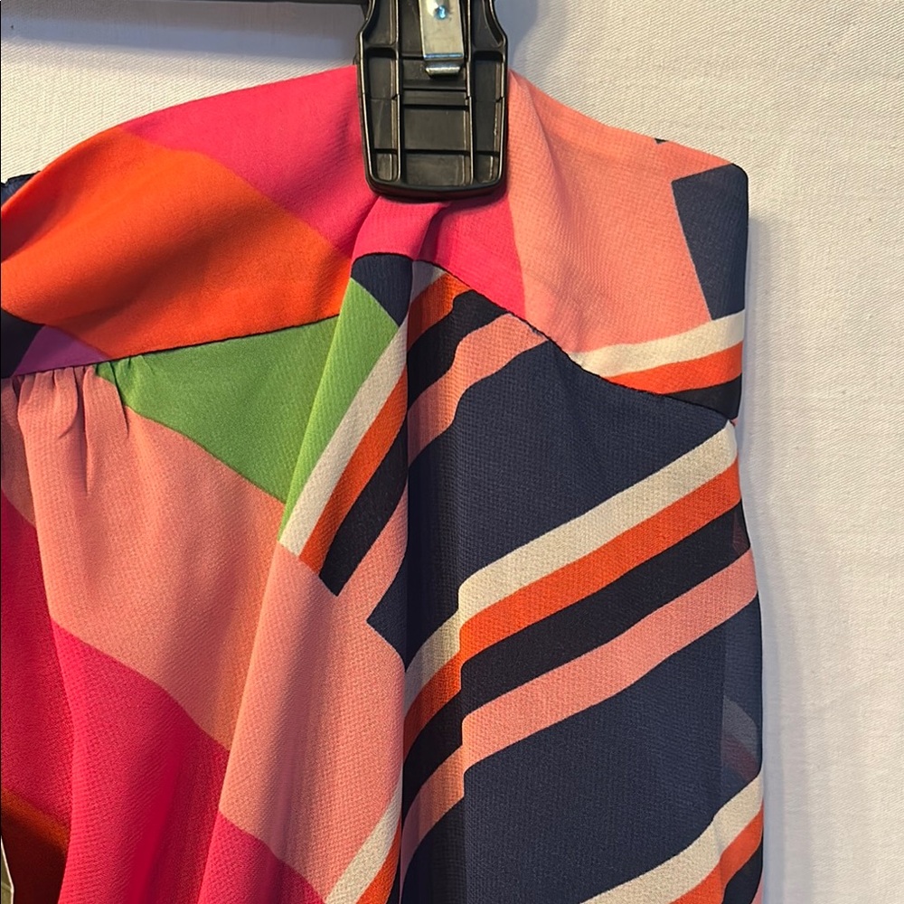 $278 Trina Turk Womens Blue Striped Halter Self-Tie Sleeveless Mini Dress Size L - Picture 13 of 13